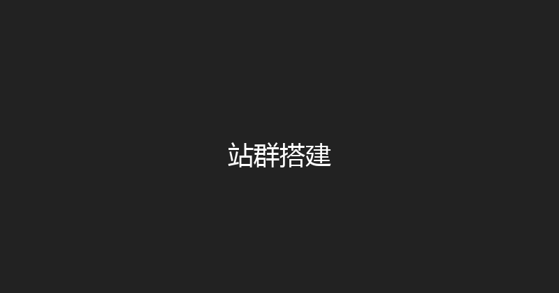 站群搭建 封面图