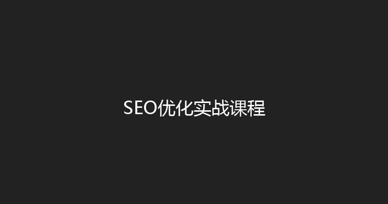 SEO优化实战课程 封面图